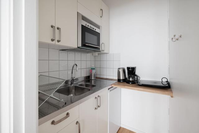 Interiör av mysig studio i Hornstull nära kajpromenader