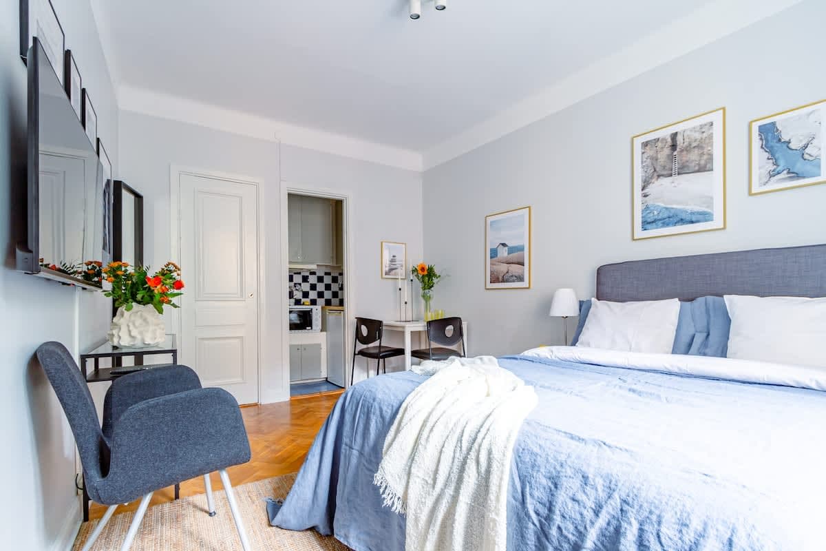 Studio i Södermalm med snygg inredning och centralt läge