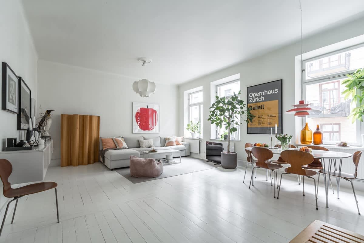 Two-bedroom apartment with private balcony overlooking courtyard in Vasastan, Stockholm