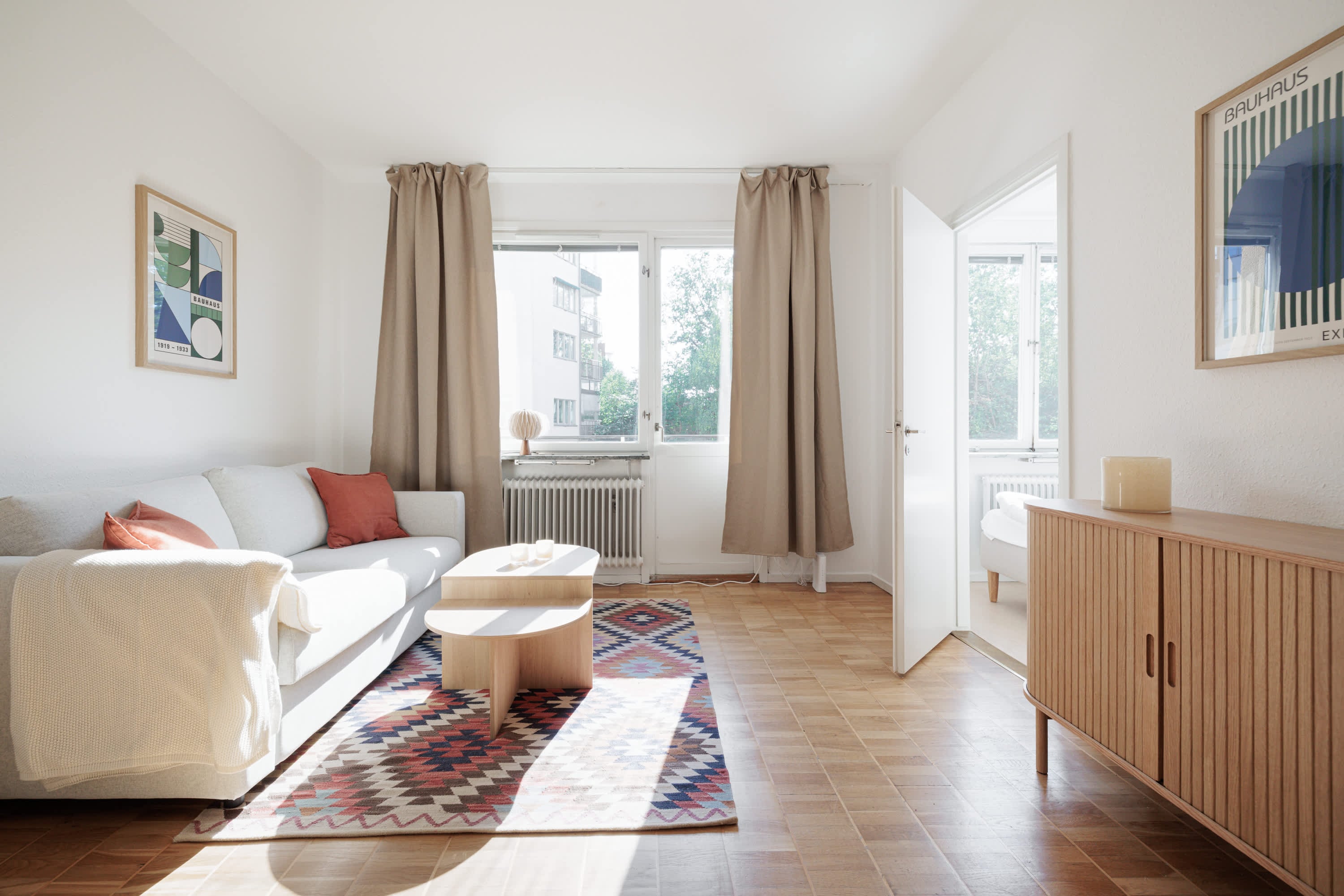 Private balcony at a cozy Sundbyberg apartment surrounded by nature